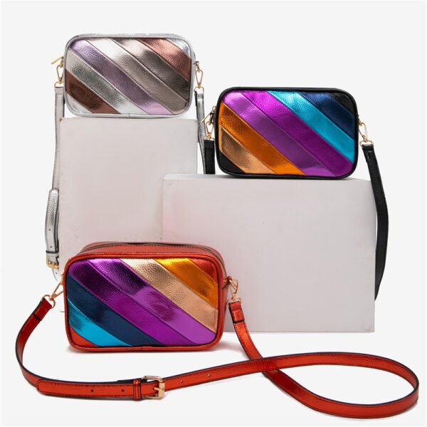 Women's Patchwork Square Tofu Shoulder Messenger Bag - Image 2