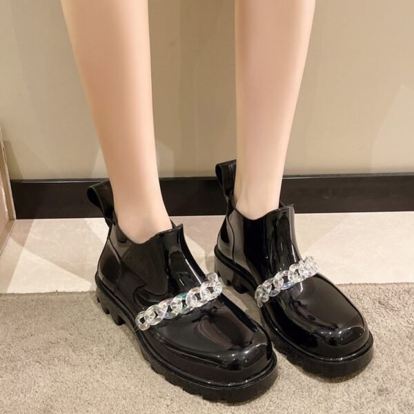 Women's Outerwear Fashion Chain Platform Rain Boots - Image 6