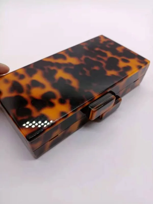 Amber Acrylic Bag Leopard Print Banquet Clutch - Image 4