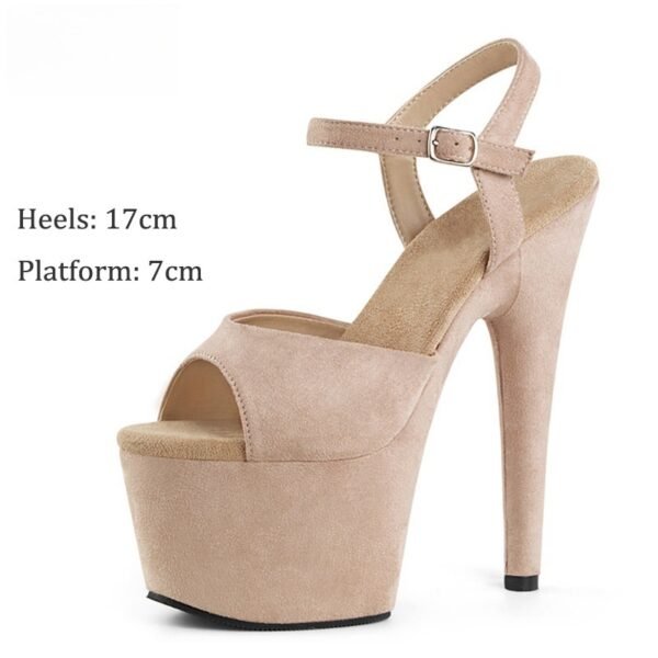 17cm Suede High Heel Sandals Model Catwalk - Image 5