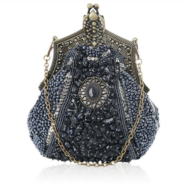 Women's Vintage Heavy Beaded Evening Bag - Image 10