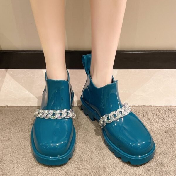 Women's Outerwear Fashion Chain Platform Rain Boots - Image 4