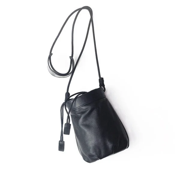 Bags Women'S Fashion Shoulder Bag Women'S Korean Style Women'S Top Layer Cowhide Literary Women'S Small Bucket Bag - Image 2