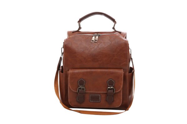 Autumn And Winter New Korean Fashion Trendy Leather Large-capacity Backpack - Image 5