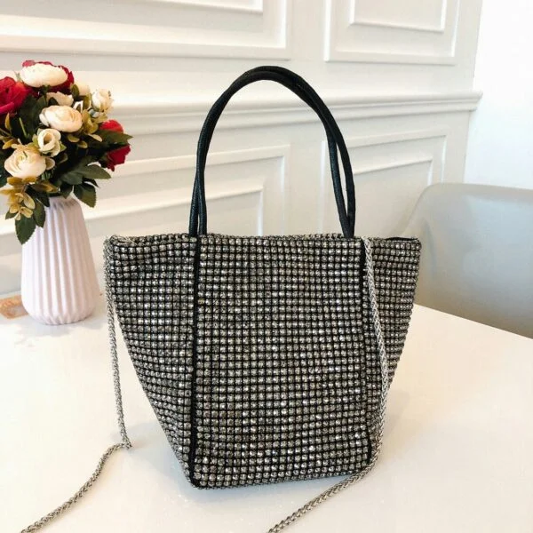 Bling Rhinestone Evening Handbag Women Luxury Fashion Diamonds Chain Shoulder Bags - Image 4