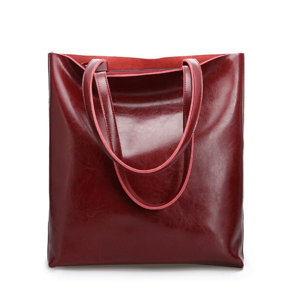 Women's Large Capacity Minimalist Cowhide Handbag - Image 3