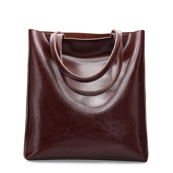 Women's Large Capacity Minimalist Cowhide Handbag - Image 6