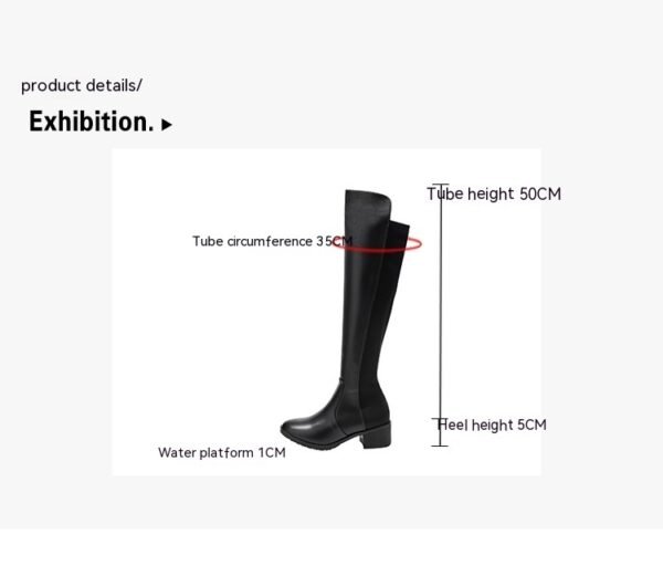 All-match High Paint Boots Long Thick Heel Women - Image 7