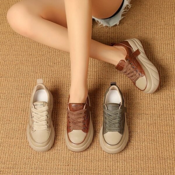 Women's Leather Low-top Shoes Retro New Versatile Sports Casual Shoes - Image 8