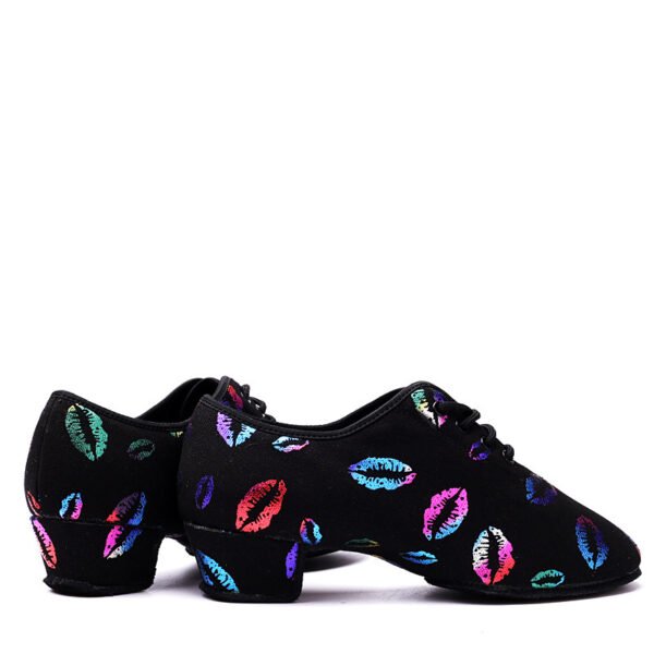 Autumn And Winter Color Lip Print Professional Dancing Shoes - Image 6