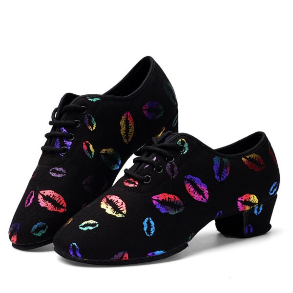 Autumn And Winter Color Lip Print Professional Dancing Shoes - Image 7