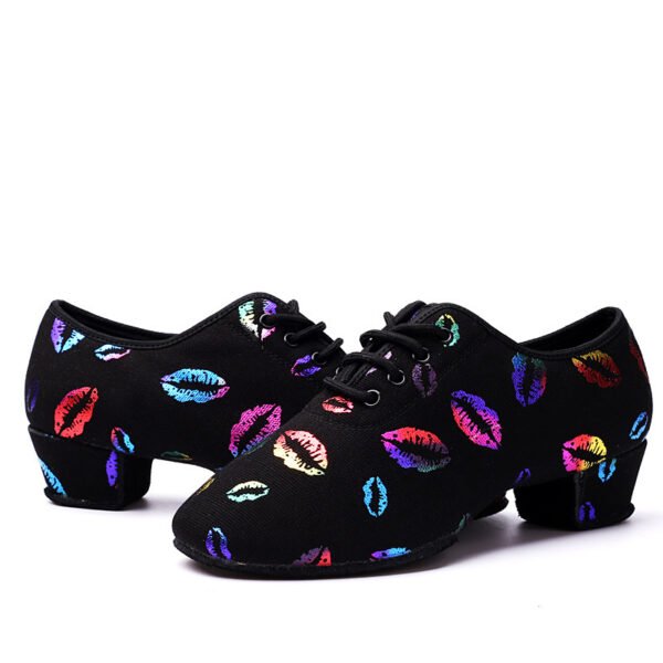 Autumn And Winter Color Lip Print Professional Dancing Shoes - Image 10