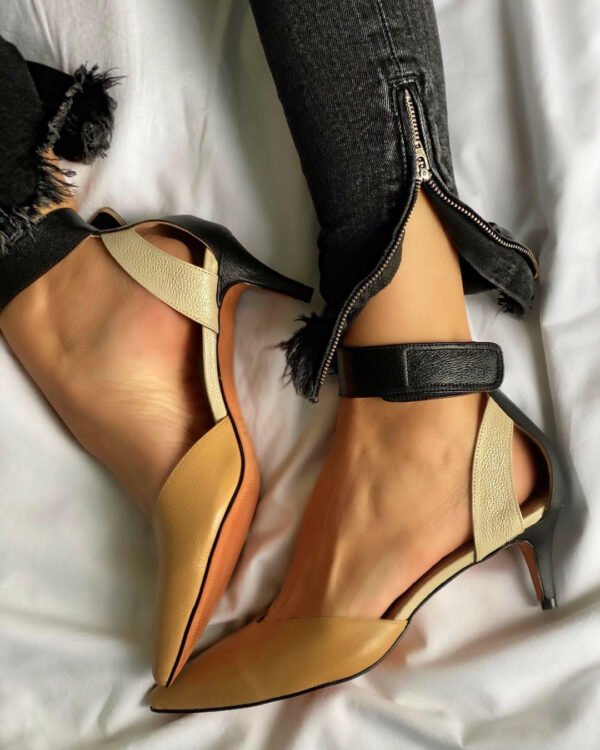 Women's Medium Stiletto Color Block Large Size Hollow Sandals - Image 2