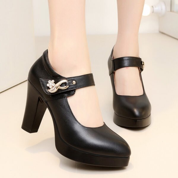 Women's Faux Leather High Heels - Image 9