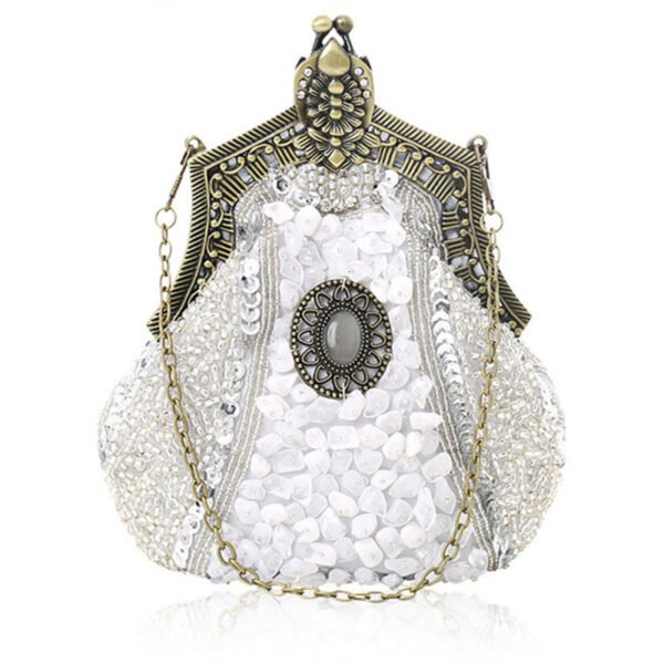 Women's Vintage Heavy Beaded Evening Bag - Image 9