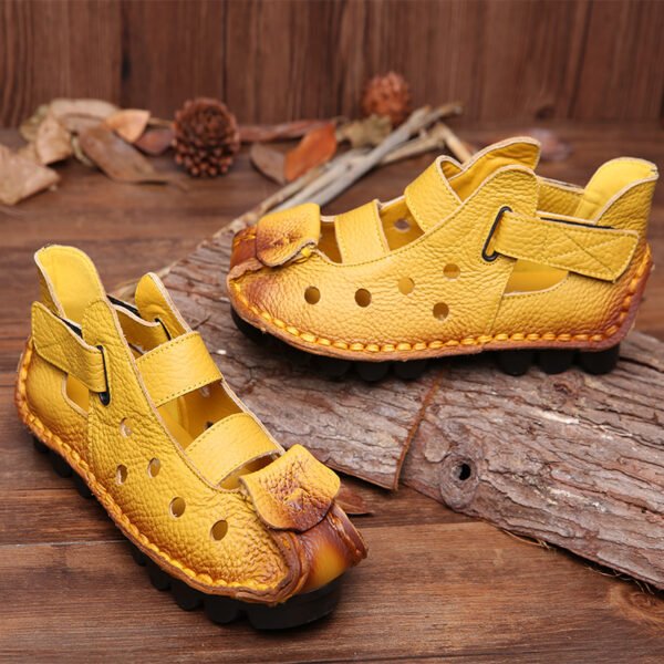 Women's Flat Non-slip Large Size Sandals Leather Soft Sole - Image 2