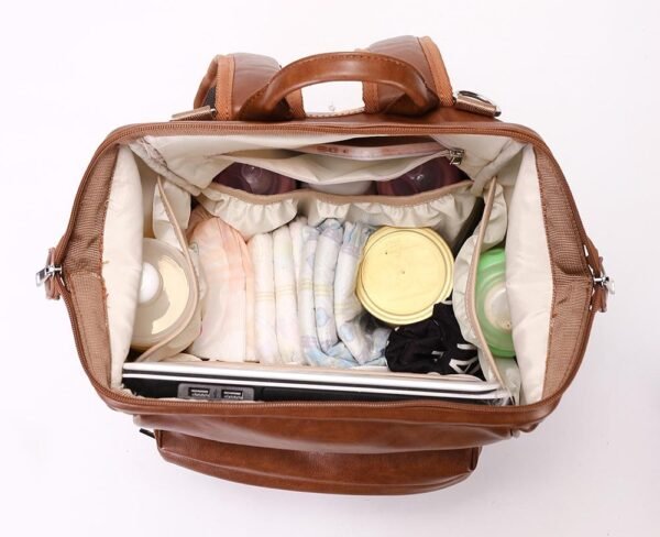 Baby Bag Leather Mommy Backpack - Image 4