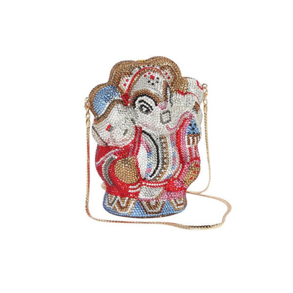 Women's Handmade Diamond Elephant Shaped Clutch Chain Bag - Image 3