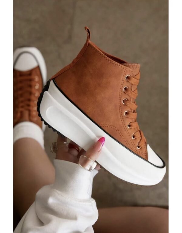 Women's Platform High Top Canvas Shoes - Image 6