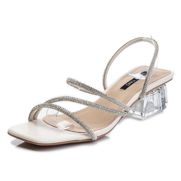 Women's New Rhinestone Chunky Heel Sandals - Image 6