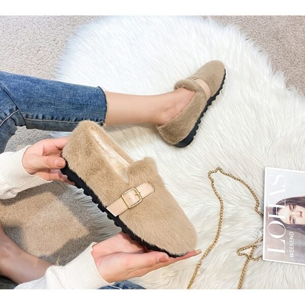 Women's Fleece-lined Platform Lamb Wool Shoes - Image 7