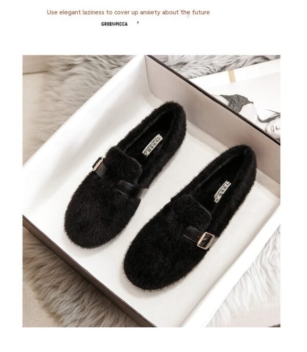 Women's Fleece-lined Platform Lamb Wool Shoes - Image 9