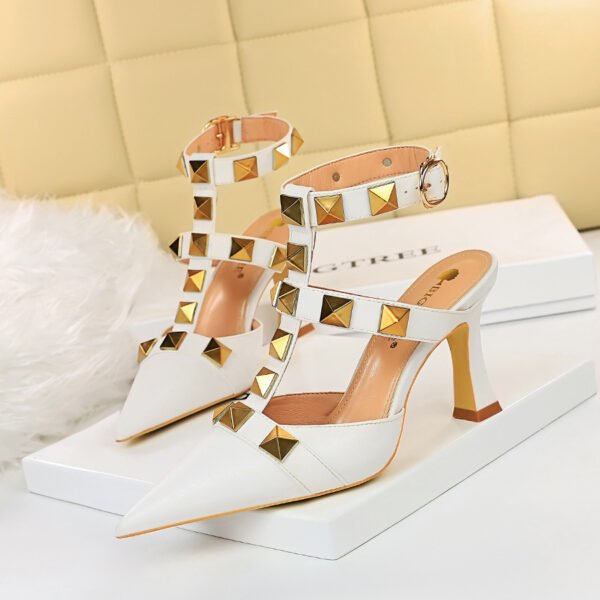 Women's Vintage Summer Stud Roman Style High Heels - Image 6