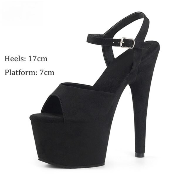 17cm Suede High Heel Sandals Model Catwalk - Image 3