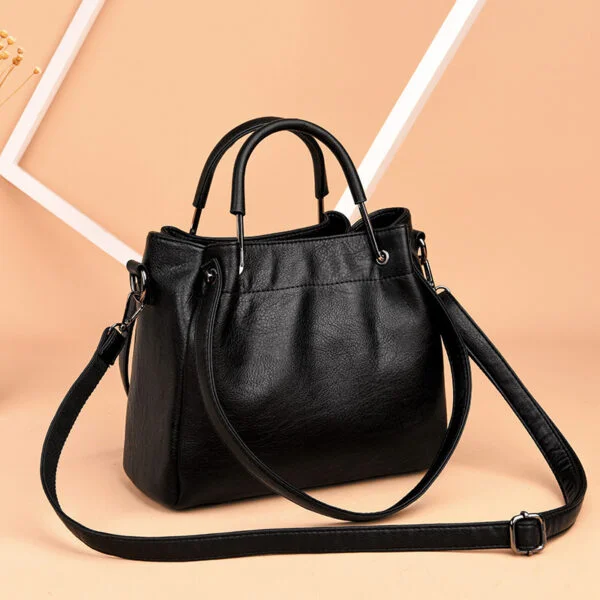 Bags Handbags Korean Fashion Women's Bags Soft Leather Retro Bucket Bag Handbag - Image 5