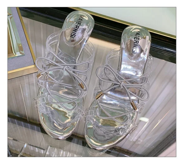 All-match Strap Transparent High-heeled Sandals - Image 9