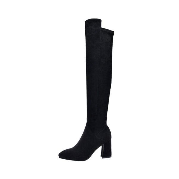 Women's Over Knee Boots High Pointed Toe Mid Heels - Image 5