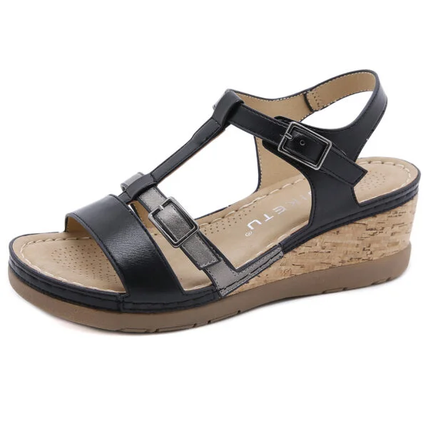 Women's Wedge Solid Color Comfort Sandals - Image 4