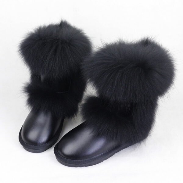 Women's Winter Mid-calf Fox Fur Snow Boots - Image 5