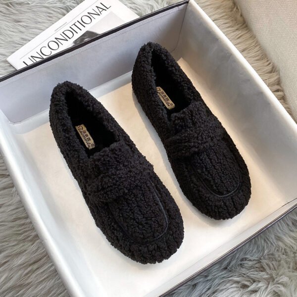 Bean Shoes With Cashmere And Lamb Hair To Keep Warm - Image 2