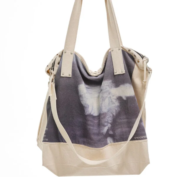 Zip Air-Eyed Printed Tote Canvas Bag - Image 5