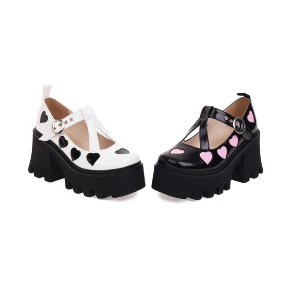 Women's Large Size Round Toe Platform Cross Strappy Shoes - Image 5