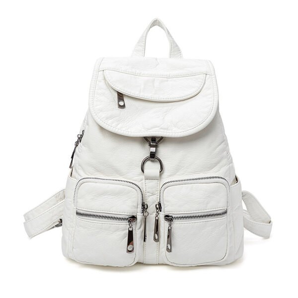 Women's New Washed Leather Casual Large-capacity Fashion Backpack - Image 5