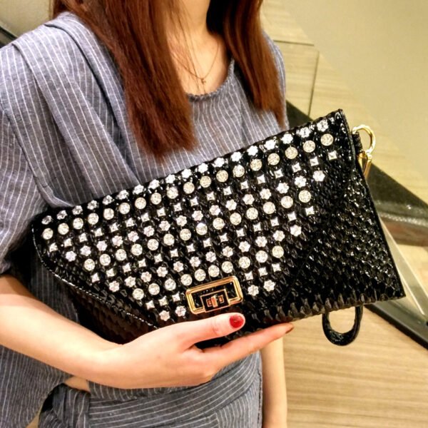 Women's Rhinestone Hand Held Shoulder Messenger Bag - Image 3