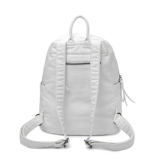 Women's New Washed Fashion Soft Leather Backpack - Image 7