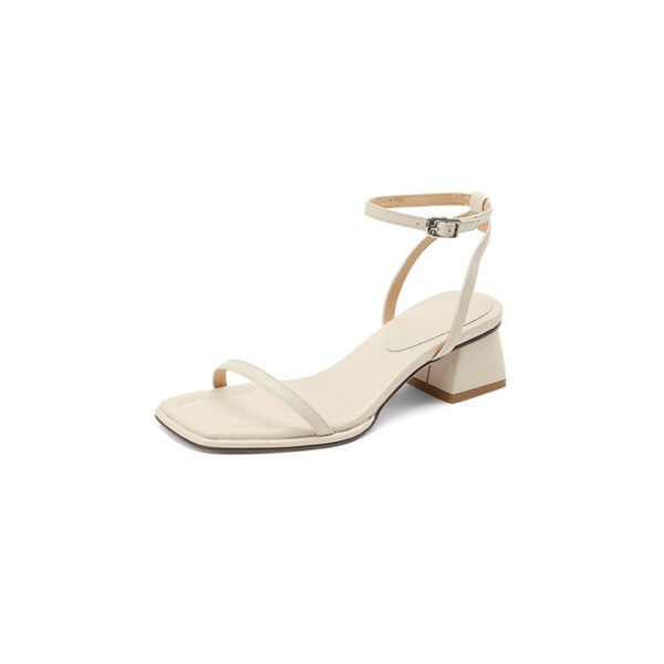 Women's French Strap Sandals With Mid-heel Skirt - Image 3