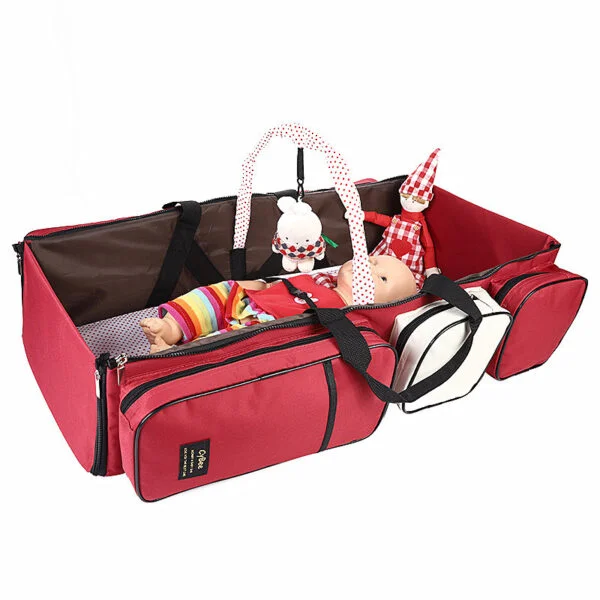 Baby Folding Bed Mommy Bag Portable One Shoulder Mommy - Image 3