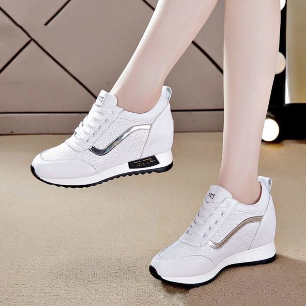 Women's New Casual Lace-up Sneakers For Inner Height Increase - Image 6