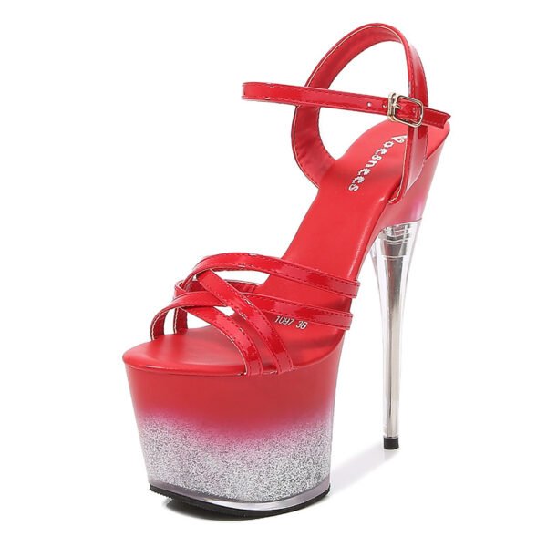 Women's Fashionable Shiny Transparent High Heels - Image 2