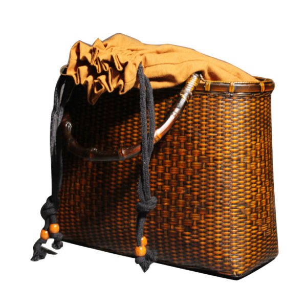 Ancient Bamboo Bag Handwoven Tea Ceremony Accessories Bamboo - Image 5