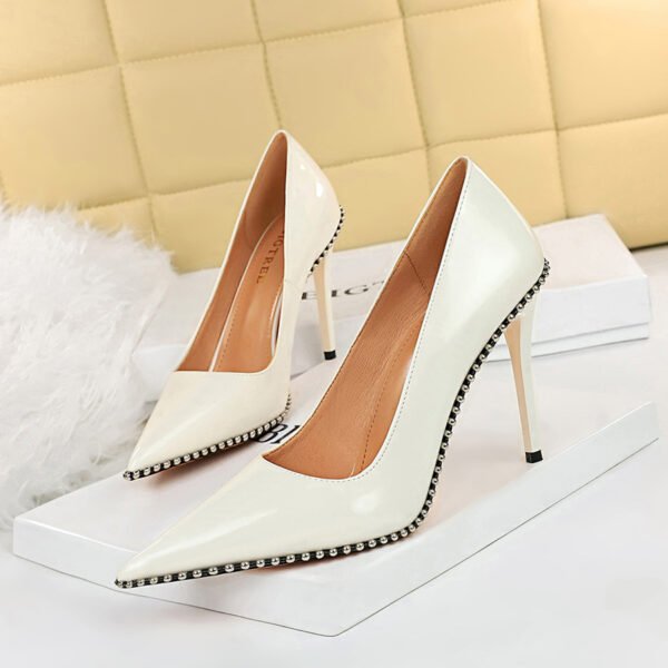 Women's Patent Leather Pumps Pointed Toe High Heels - Image 2