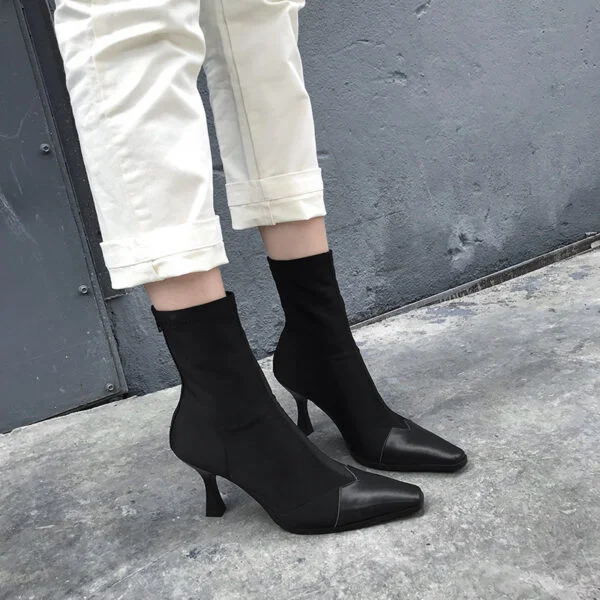 Autumn Winter Ankle Boots Stiletto Elastic Socks Boots - Image 3