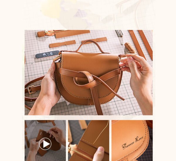 Women's Hand-stitched Homemade Diy Material One-shoulder Messenger Bag - Image 5