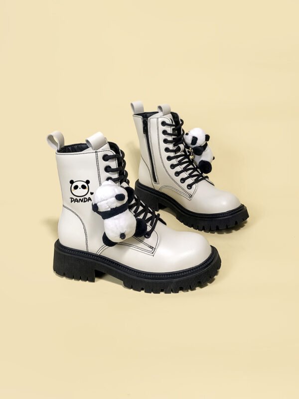 Women's Mid-tube Thick-soled White Martin Boots Are Cute - Image 3