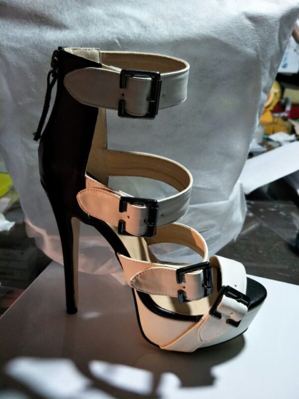 Belt Buckle Platform High Heel Roman Sandals - Image 5