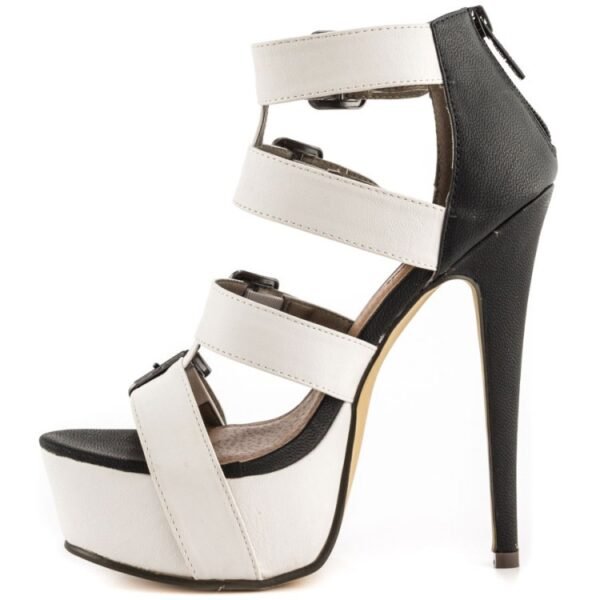 Belt Buckle Platform High Heel Roman Sandals - Image 4